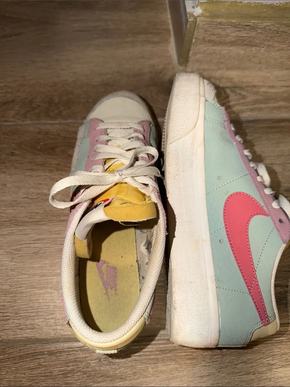 Blazer Low Platform Trainers Seafoam Pink Salt Sea Glass Saturn Gold Sail Lemon